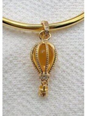 Sparkling Clear Hot Air Balloon Dangle Charm Fit Pandora Bracelet Necklace